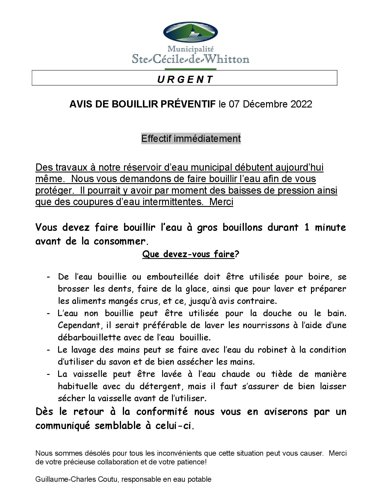 Blog Municipalité de SainteCéciledeWhitton