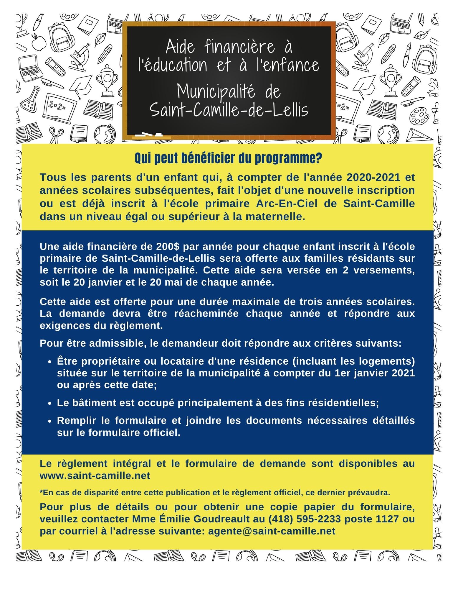 Programme d’aide à l'éducation et à l'enfance Municipalité de Saint