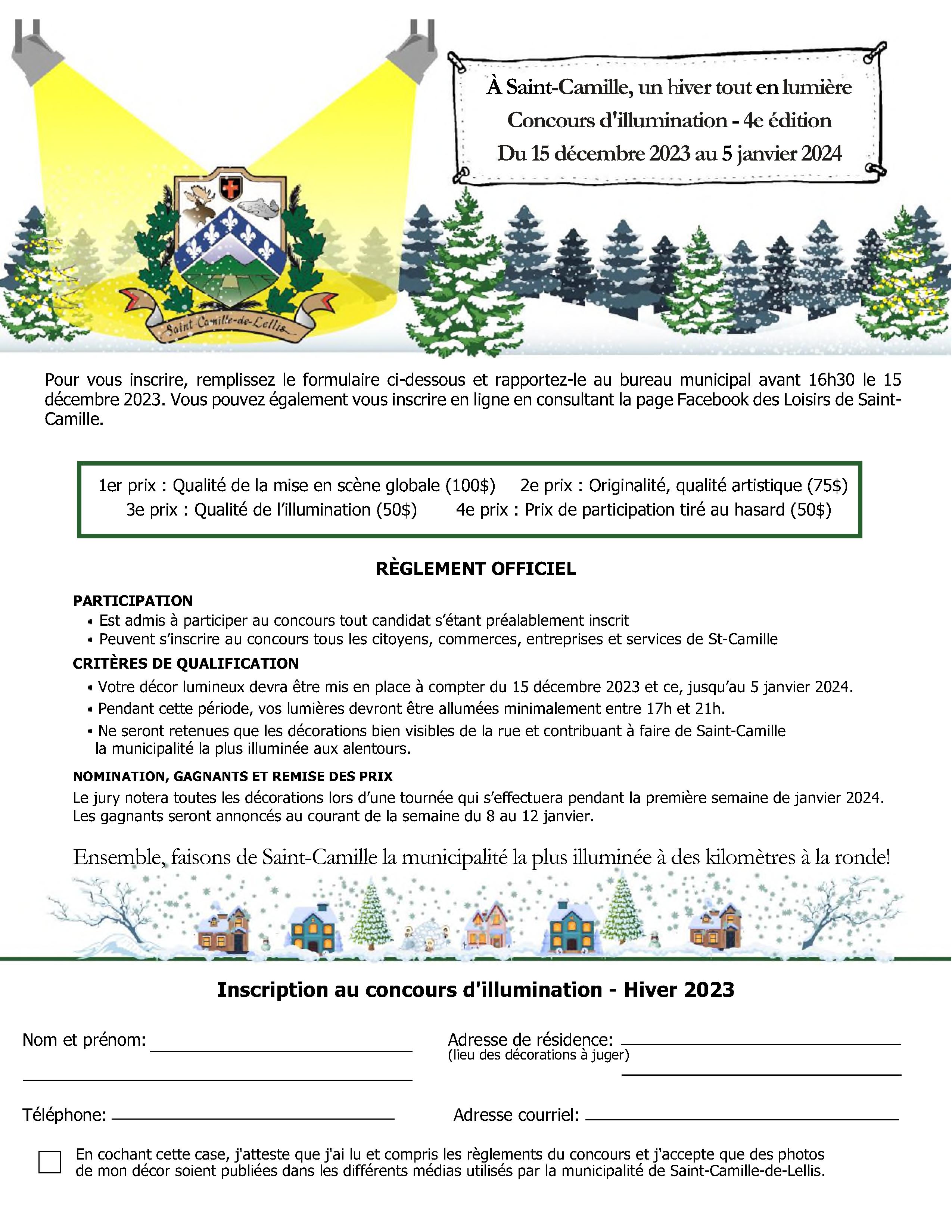 Concours d'illumination Municipalité de SaintCamilledeLellis