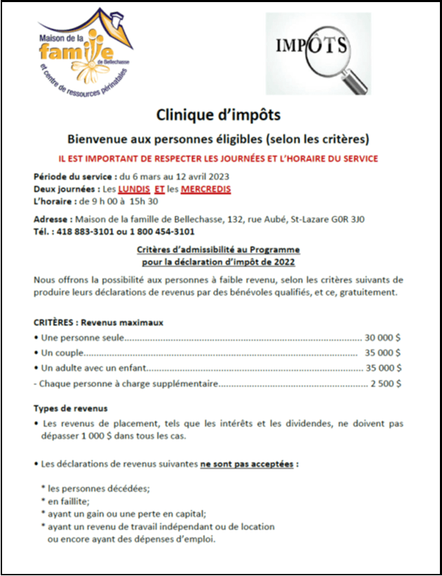 La Maison de la Famille de Bellechasse Municipalité de La Durantaye