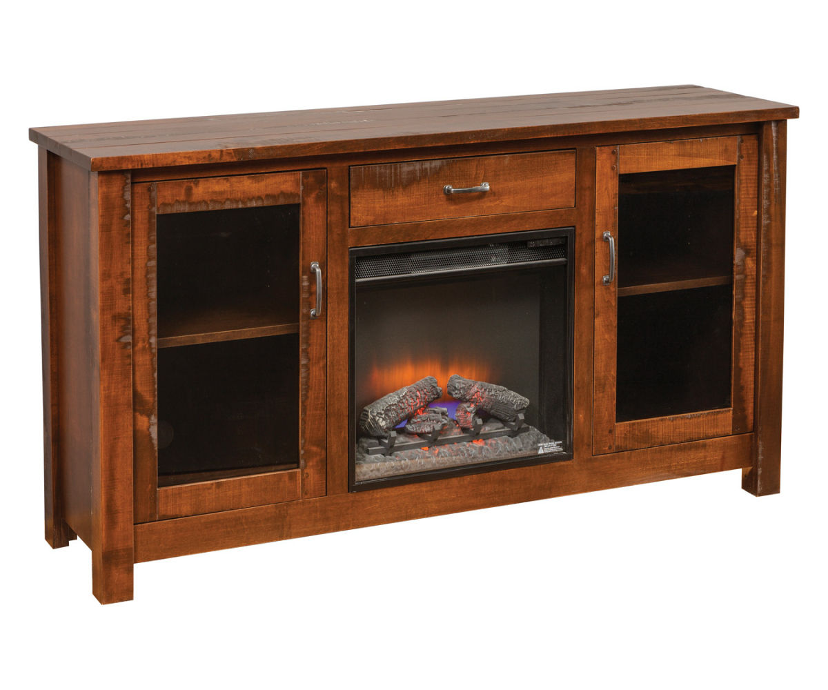 Rustic Fireplace TV Stand Custom Woodcraft