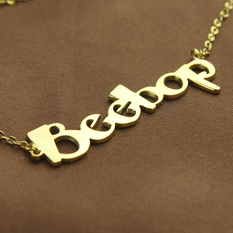 Create Your Own Name Necklace 18K Gold Plated