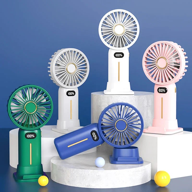 Rechargeable portable quiet handheld digital display fan Signifye