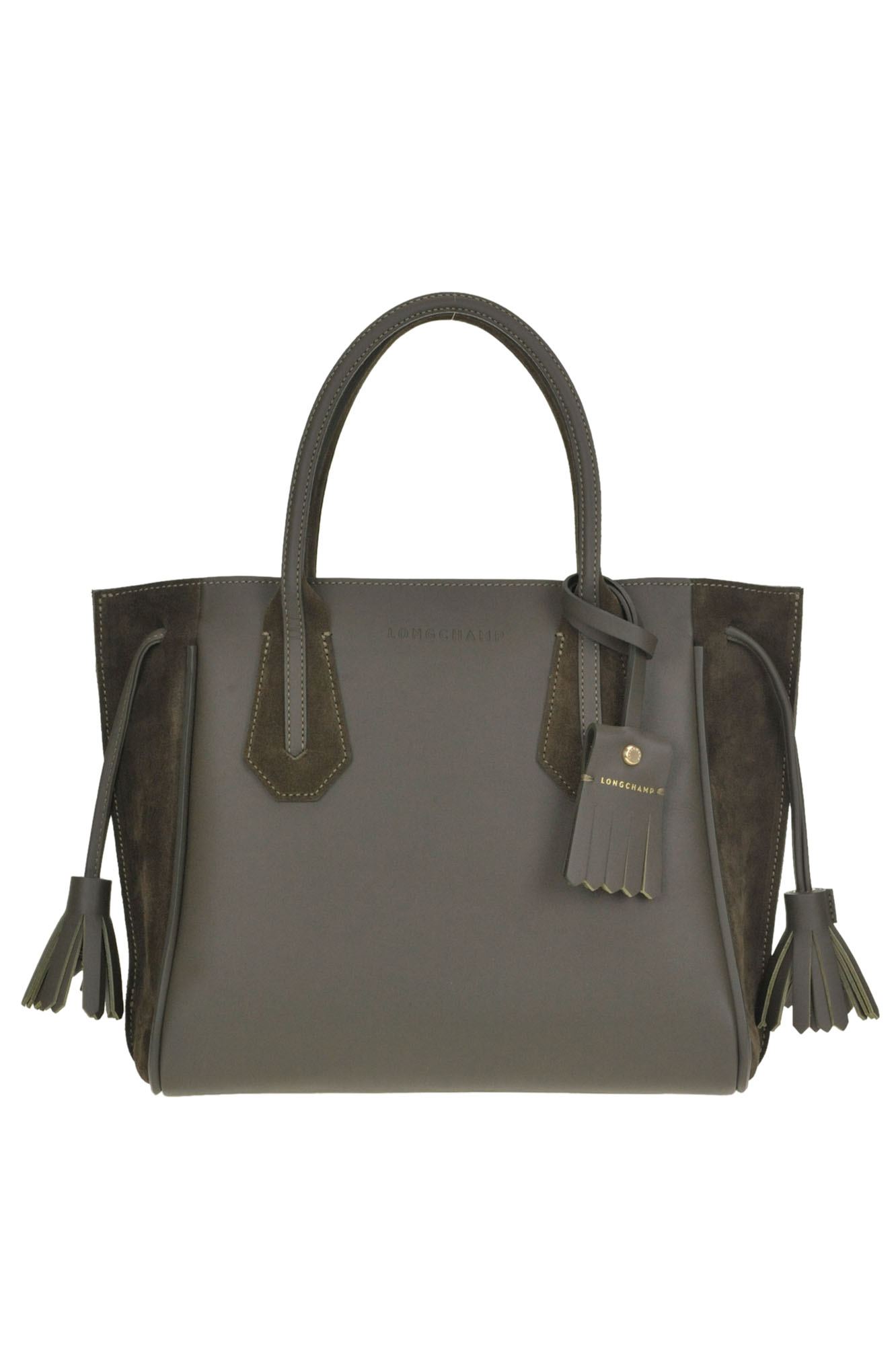 Longchamp Leather And Suede Bag In Dark Green ModeSens