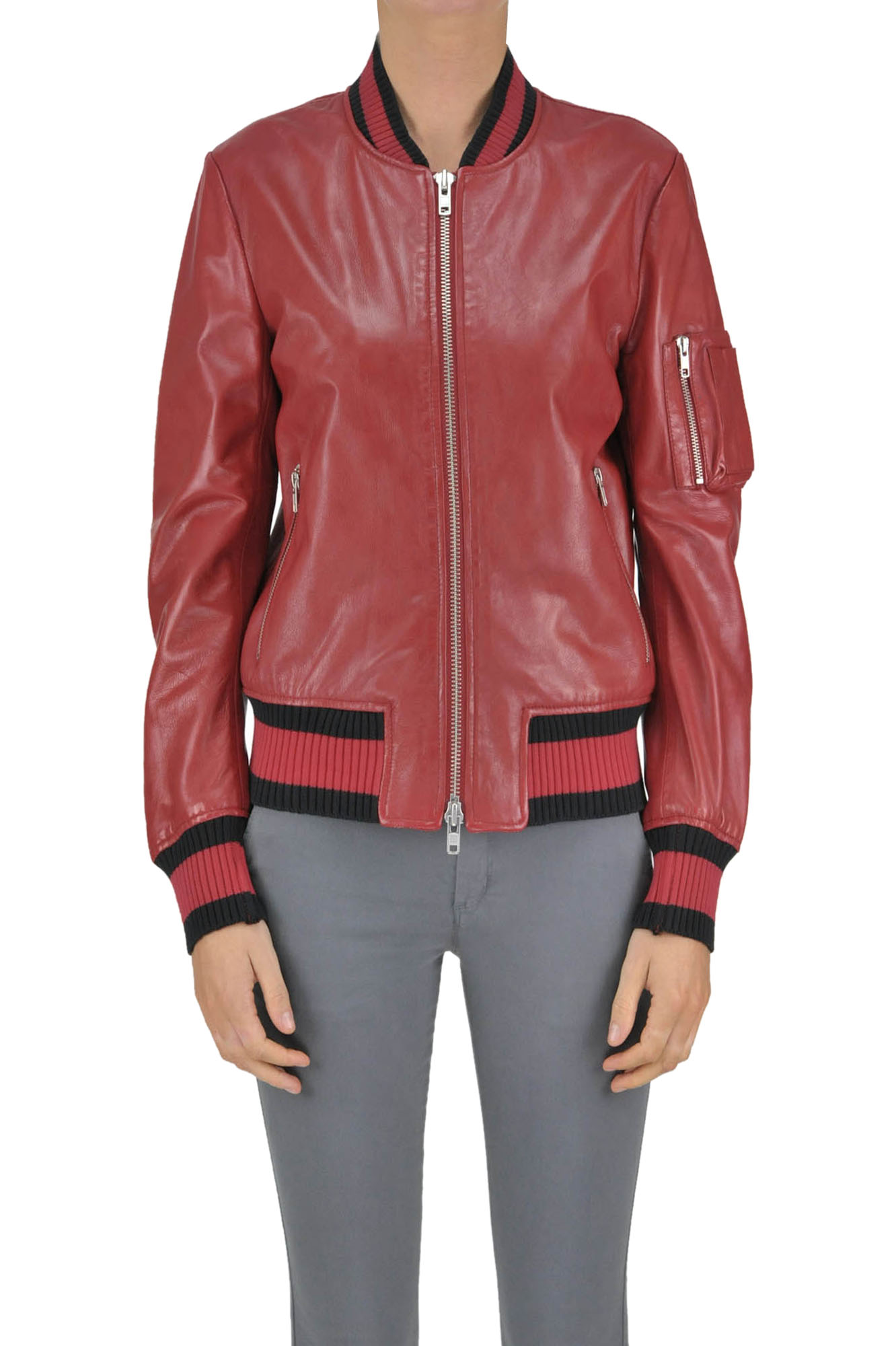 Blouson Giubbotto stile bomber in pelle Acquista ora