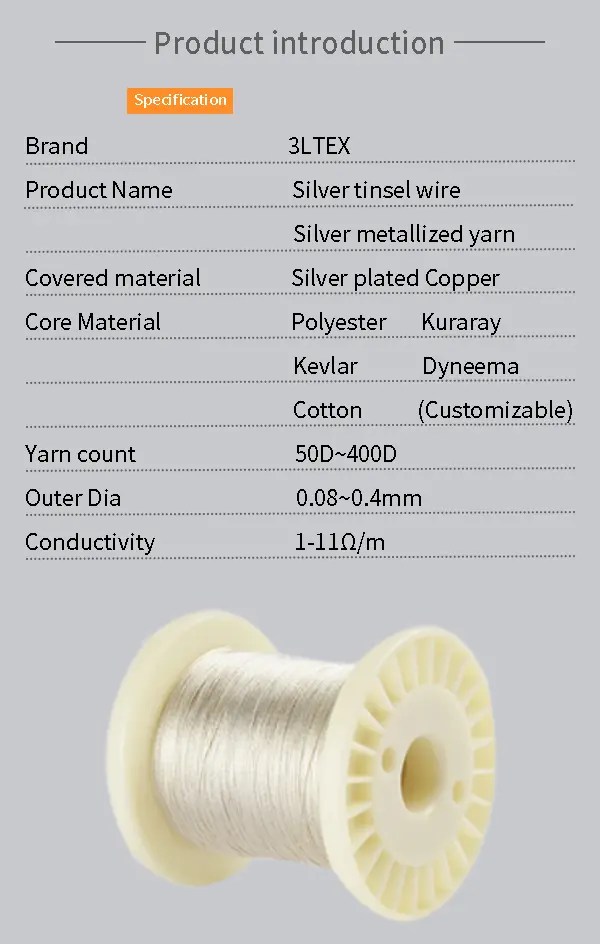 China silver tinsel wire manufacturers and suppliers 3L Tex