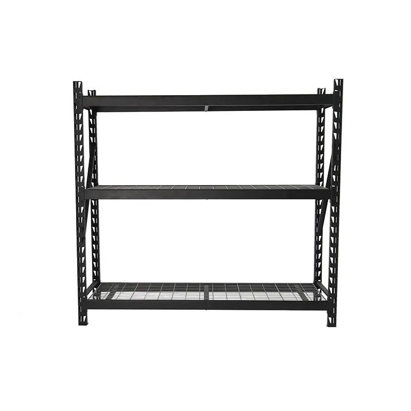 Manufactur standard Office Shelving Unit Heavy Duty Steel Wire Welded Storage Rack Black 77″W