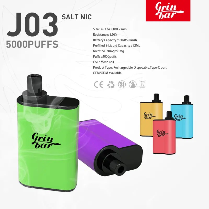 Buy Xtra Vape Factory 2022 hot sale grin bar OQ box disposable mesh