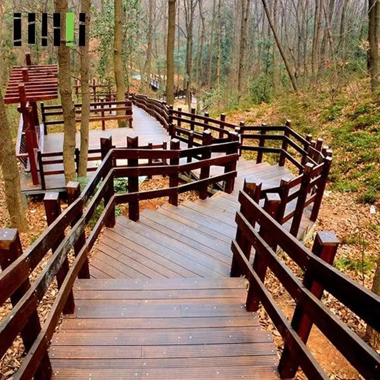 Best Anti Slip Bamboo Handrail Flooring Mounted Installation For Stair