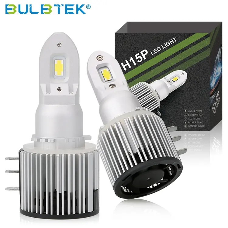 China BULBTEK H15P High Quality 100W LED Headlight Auto 15000 Lumen Fan