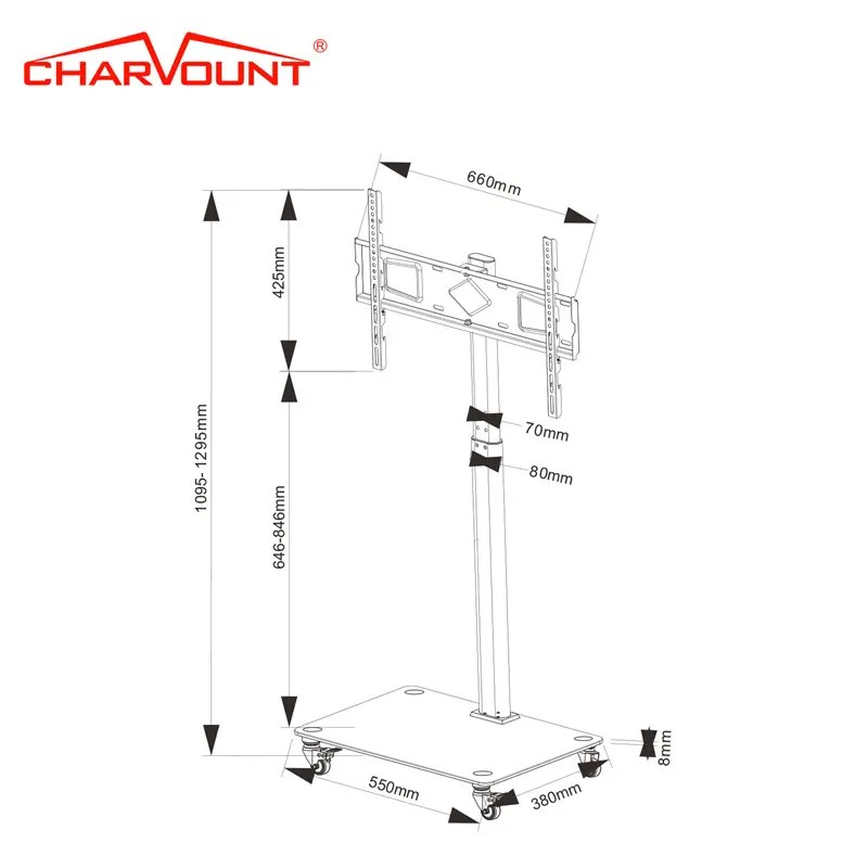 Wholesale Manufacturer High Quality 70 Inch LED TV Movable Stand