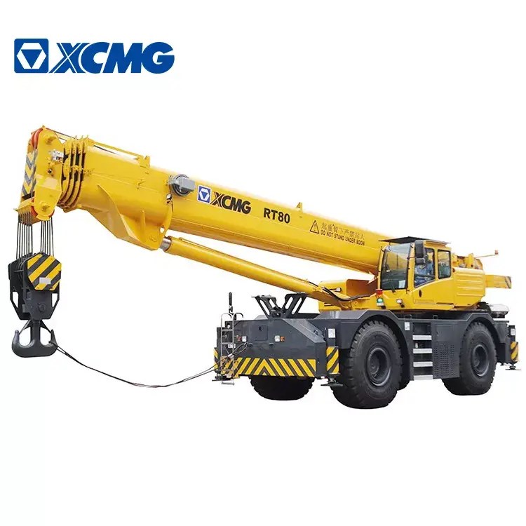 Famous Top Brand XCMG RT80 80ton Rough Terrain Mobile Crane Telescopic