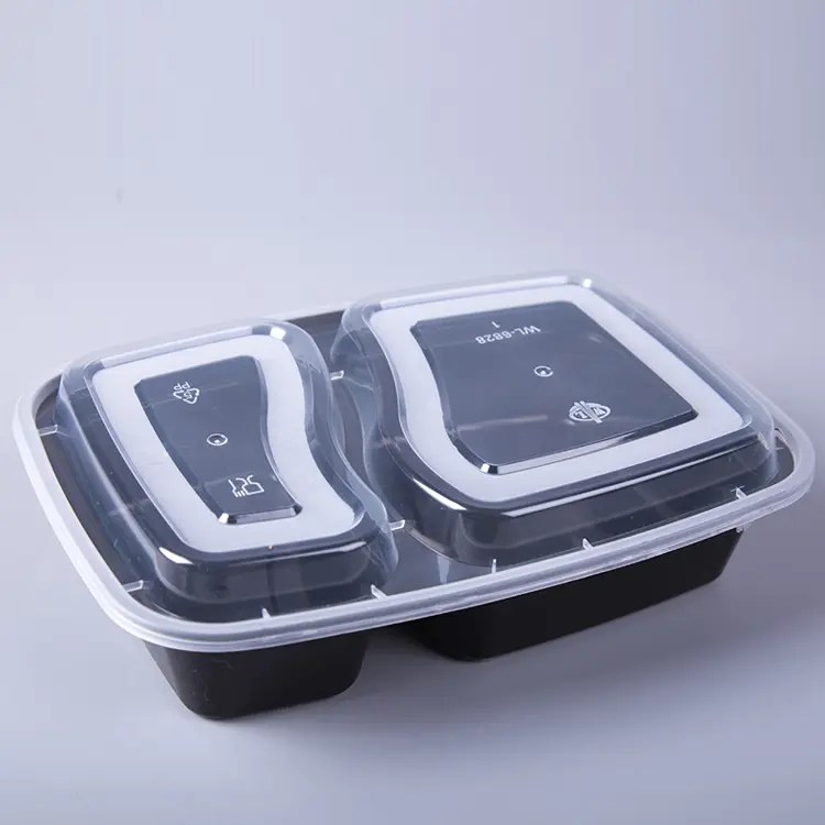 China Chinese wholesale Plastic Meal Prep Containers Two Compartment