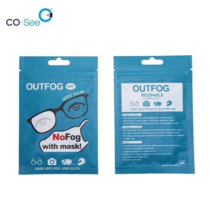 China Nano Reusable Out Fog Dry Antifog Microfiber Glasses Cleaning
