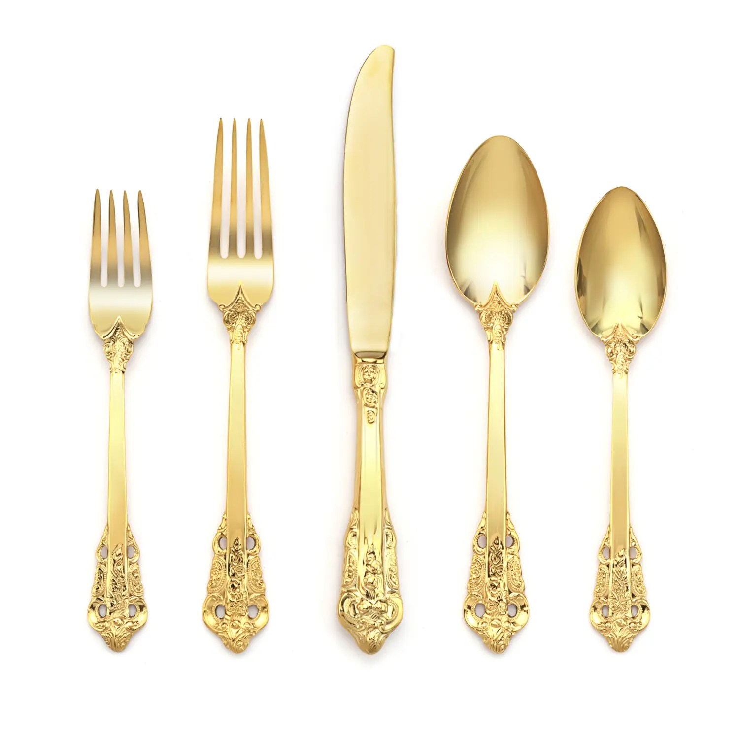 Wholesale Luxury 304 Stainless Steel Gold Royal Flatware Set factory