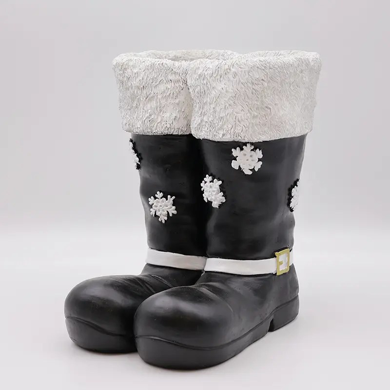 Wholesale Resin Santa Boots Planter Black Manufacturer and Supplier