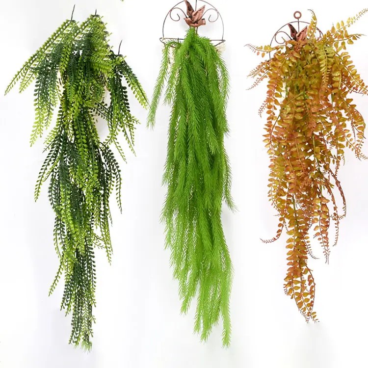 Wholesale Outdoor UV Resistant Artificial Fake Hanging Plants Curly