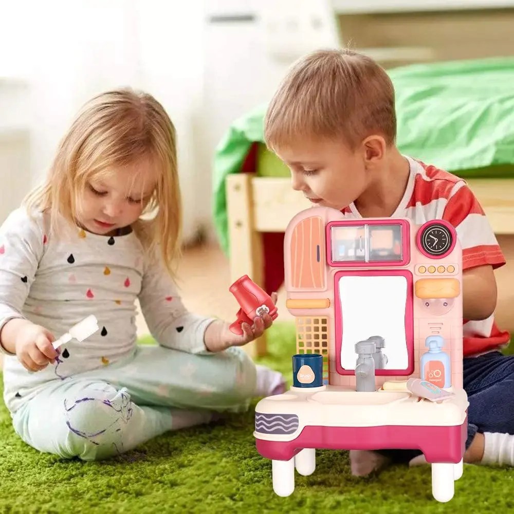 Best BeebeeRun Toy Sink, Pretend Play Bathroom Sink Toy, Kids Sink Toy