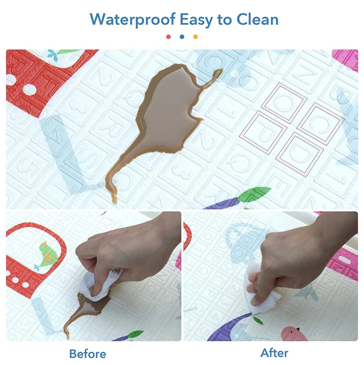 Best Foldable Baby Play Mat 0.6 Inch Thick Waterproof Baby Crawling Mat