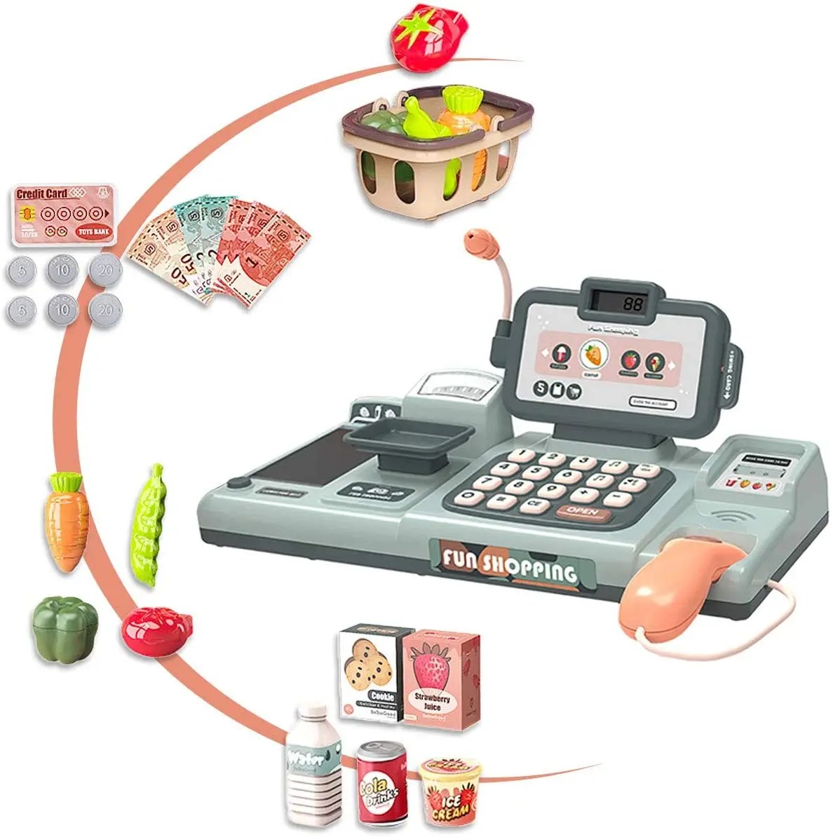 Best BeebeeRun Electronic Cash Register Till Pretend Play Supermarket