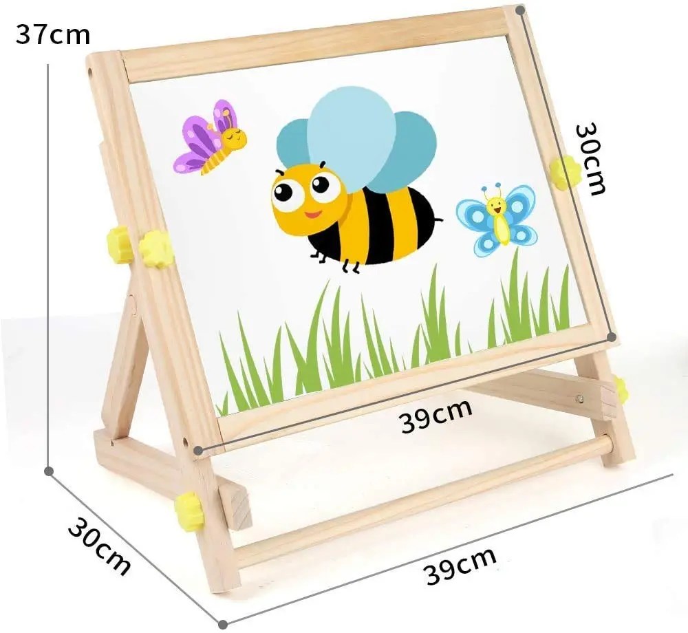Best Kids Tabletop Easel with Paper Roll DoubleSided Whiteboard