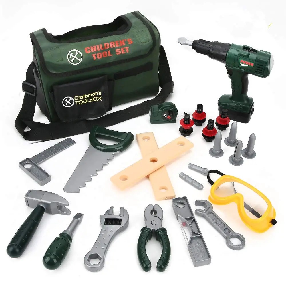 Best BeebeeRun Kids Tool Set with Electronic Cordless Drill 28 Pcs