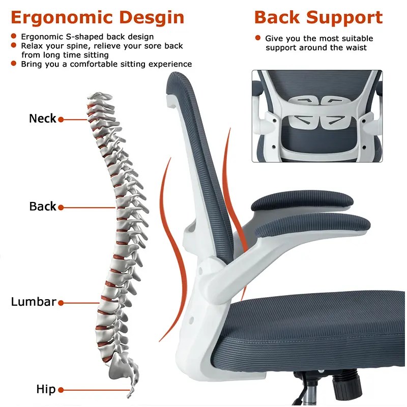 Wholesale ERGODESIGN Adjustable Mesh Office Chairs with Flipup Armrest