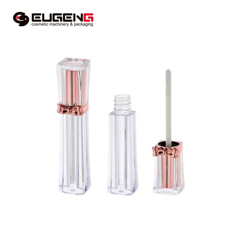 Wholesale 5ml unique empty lip gloss tubes with wand gold cap luxury