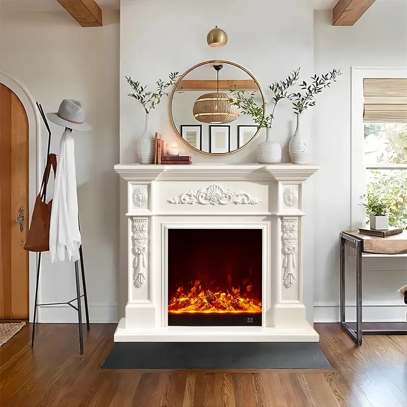 Wholesale Freestanding Vintage Electric Fireplace Mantel with Remote