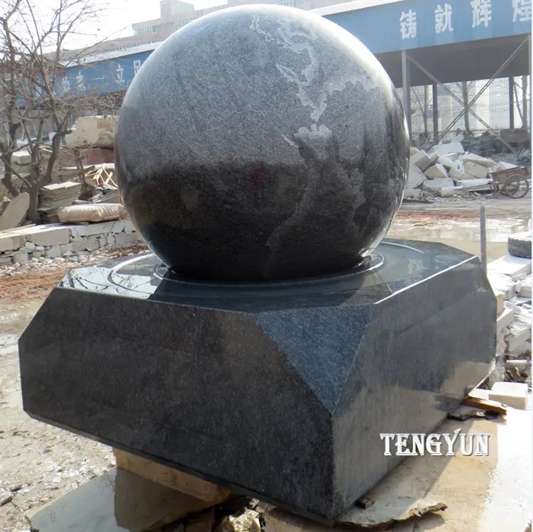 China Stone Pillar Garden Granite Floating Ball Fountain Stone