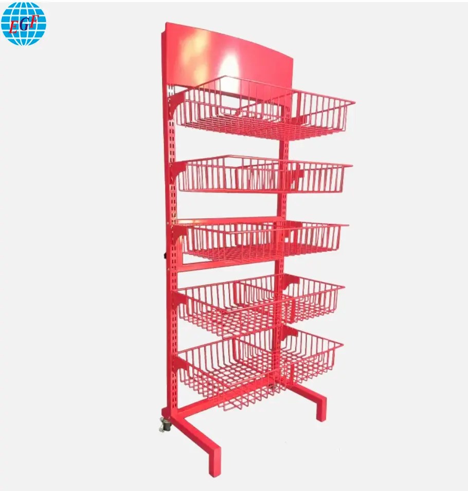 Custom Custom Store 5 Layers Snack Potato Chips Metal Wire Basket