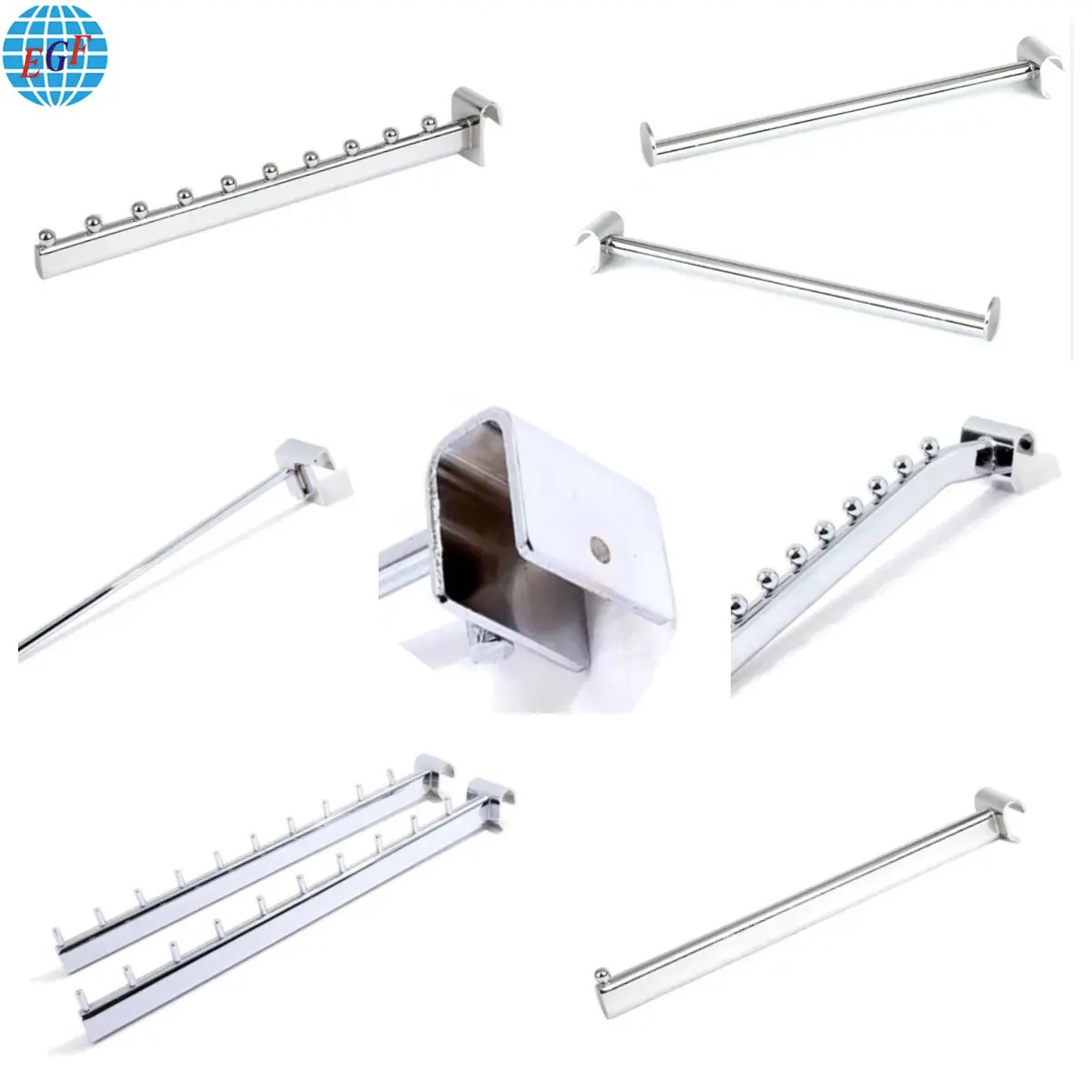 Custom 6 Styles Square Tube Hook for Retail Store Display, Customizable