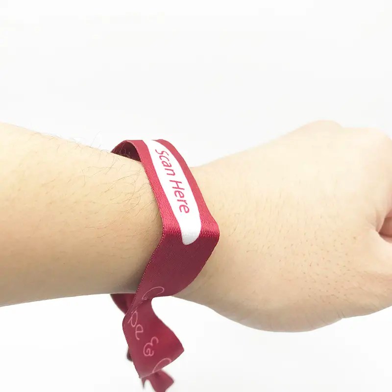 High Quality Woven and Fabric material RFID Wristband for festival and