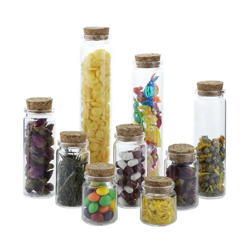 Wholesale Transparent High Borosilicate Glass Tube Bottles With Cork