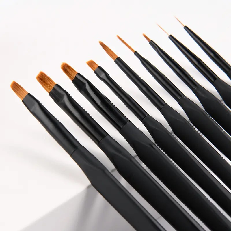 China Triangle Thin Nail Art Liner Brush Metal Handle Nail Brush Set