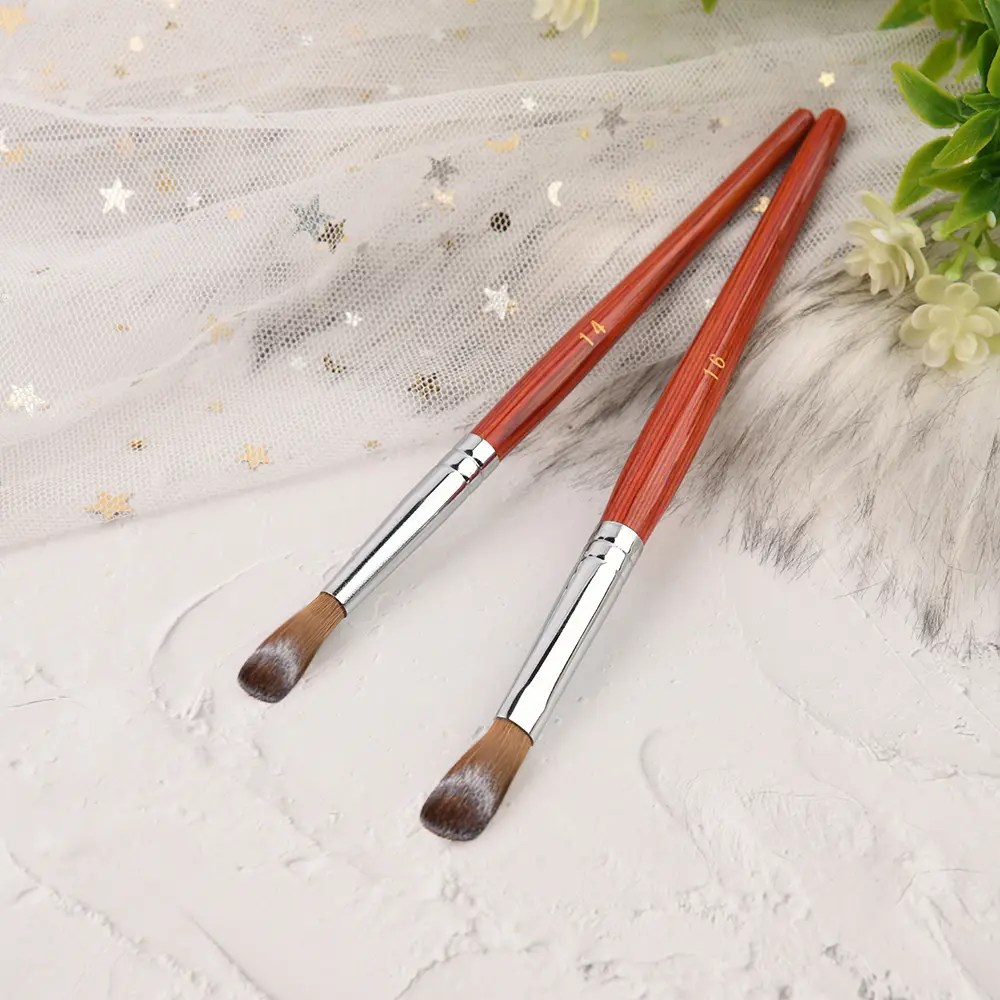 China 100 Pure Kolinsky Hair Wooden Handle Acrylic Nail Brush Number