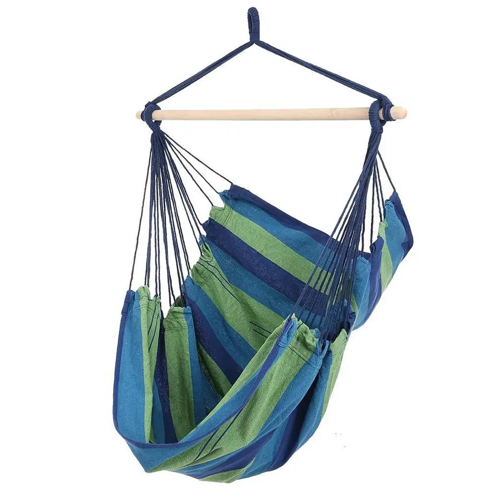Canvas Hammock Chair Swing Indoor Camping Stripe Portable Hammock