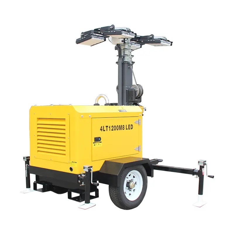 Best Gtl Diesel Drive light tower 8m LED 360 Degree Manual Portable