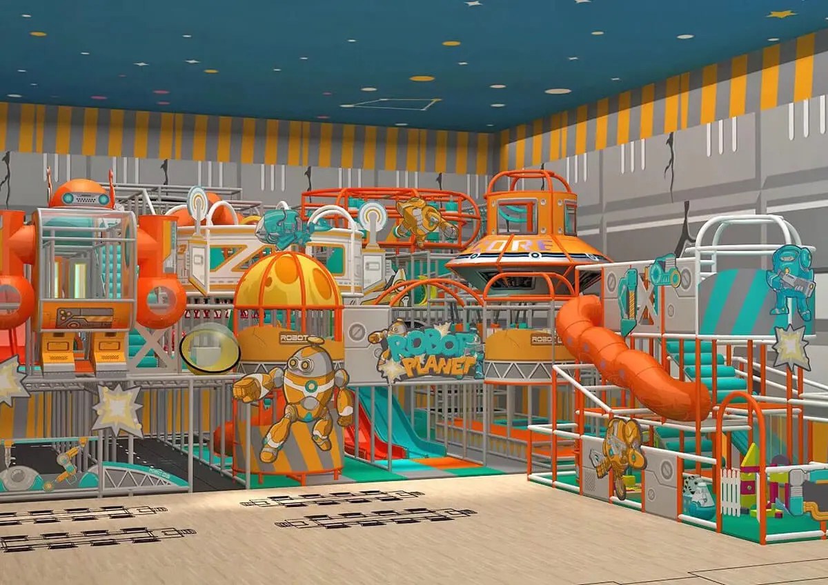 China China Large Indoor Playground Equipment Factory Robot Theme001