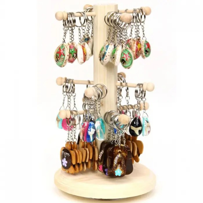 China Rotatable Wooden Customized Counter Top Best Keychain Display
