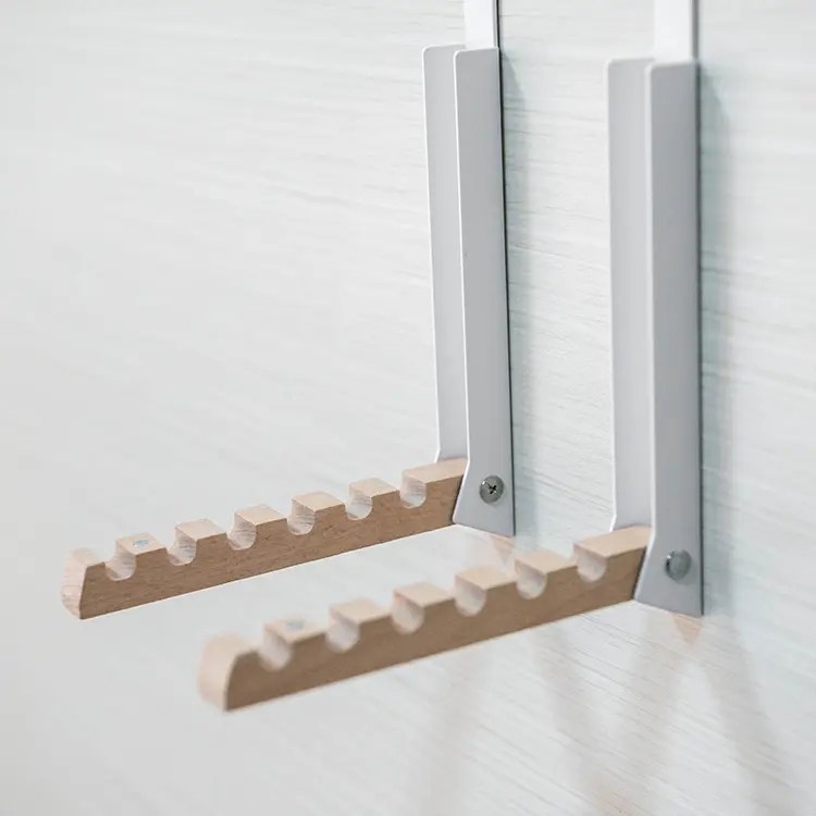 China Expandable Wall Wooden Coat Rack with 10 Hooks for Coats Hats