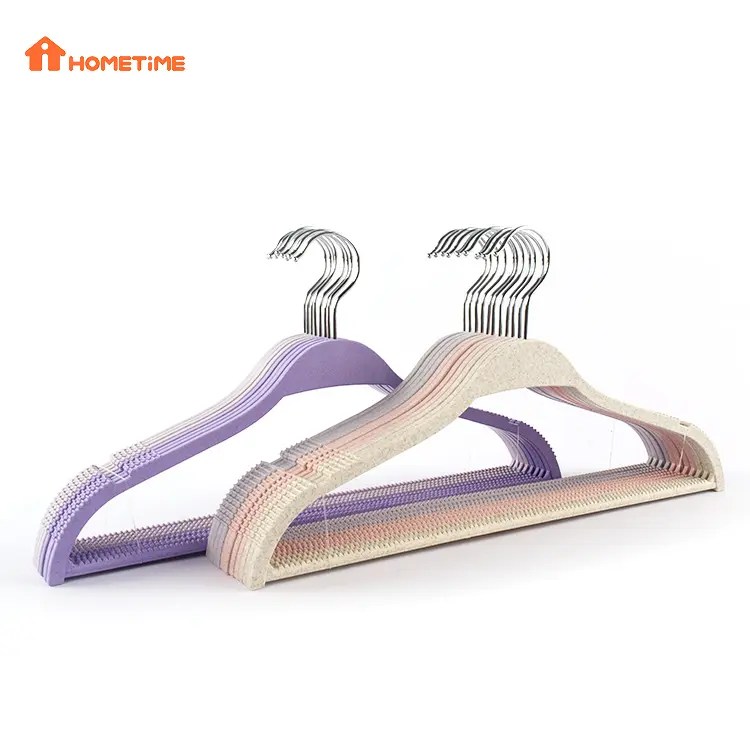 China Sustainable Biodegradable Plastic Clothes Pink Hangers Factory