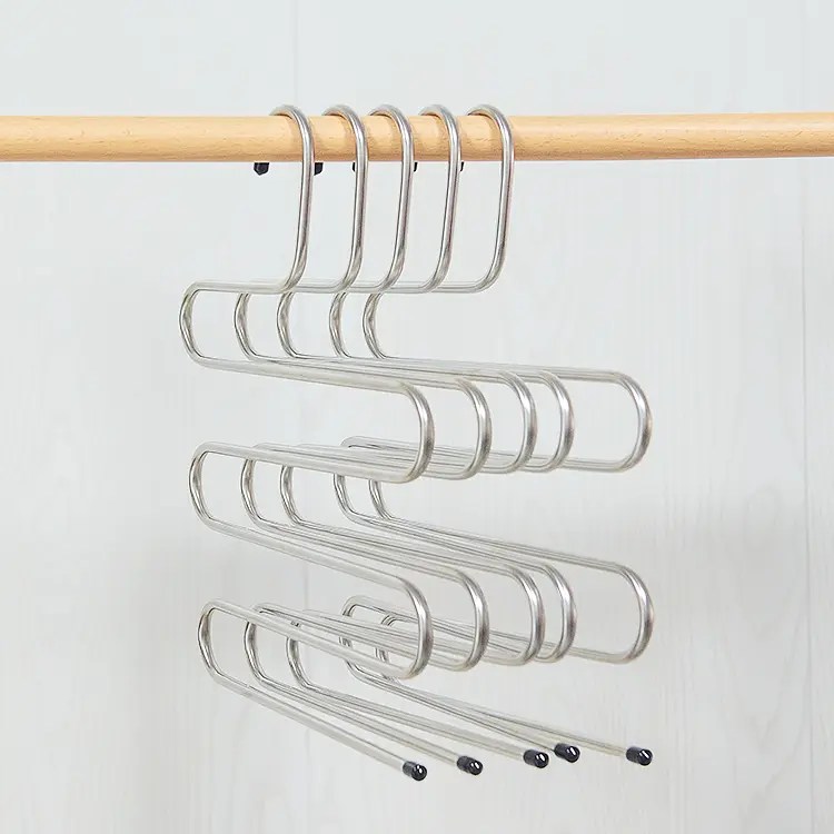 China Wholesale Eco Hangers Metal Pants Rack Wholesale S Shape