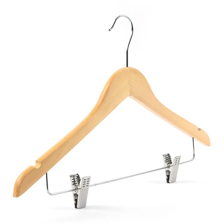 China Wholesale Clothes Hanger Factories Cheap Lotus Wood Hanger Hotel Room Wooden Hanger with