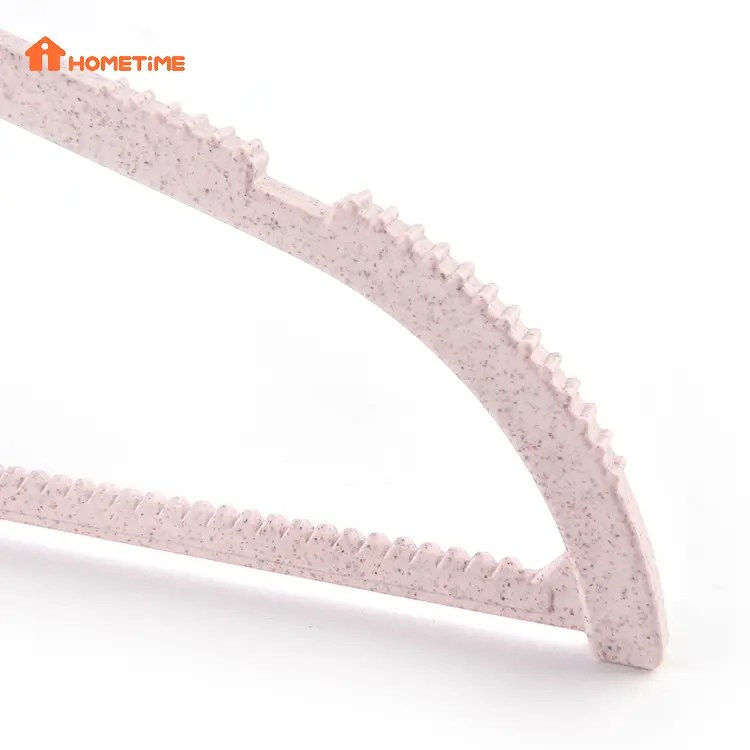 China Sustainable Biodegradable Plastic Clothes Pink Hangers Factory