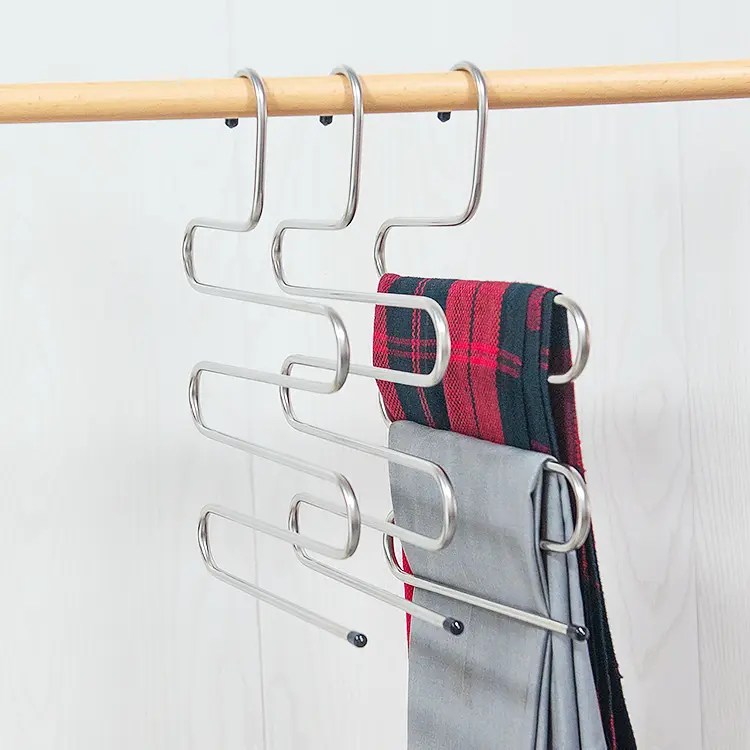 China Wholesale Eco Hangers Metal Pants Rack Wholesale S Shape