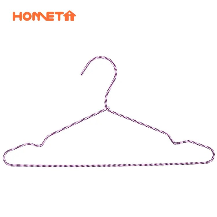 China Wholesale Metal Wire Hanger Non Slip Colorful Rope Braided Cord