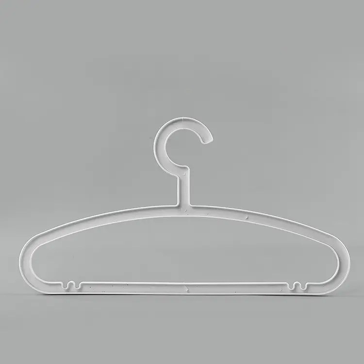 China Cheap Wholesale Retail Clothing Hangers Plastic Hangers White