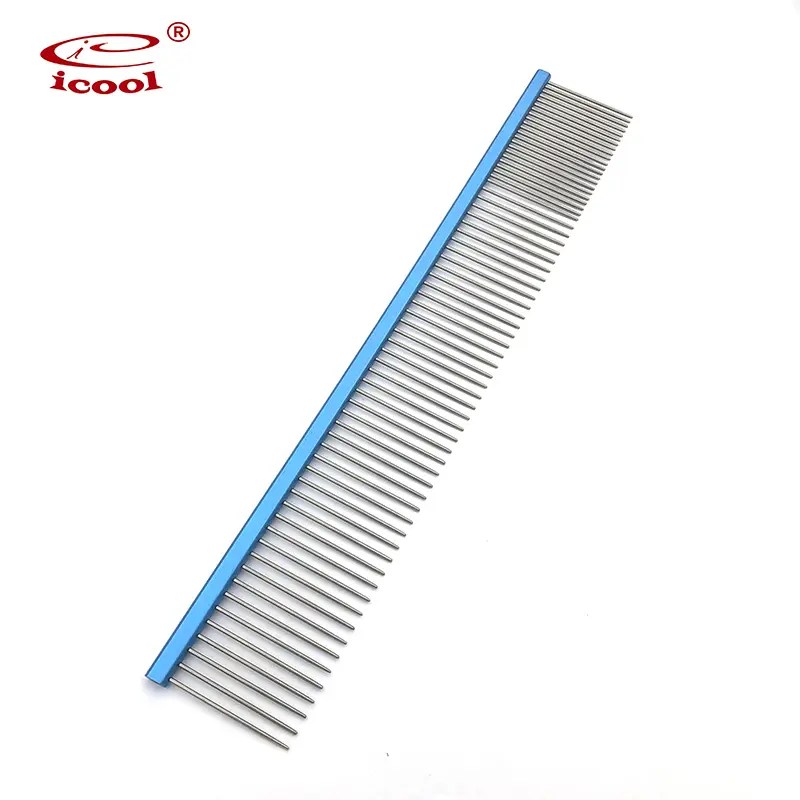 Wholesale Metal Dog Grooming Comb With Long Rounded and Smooth