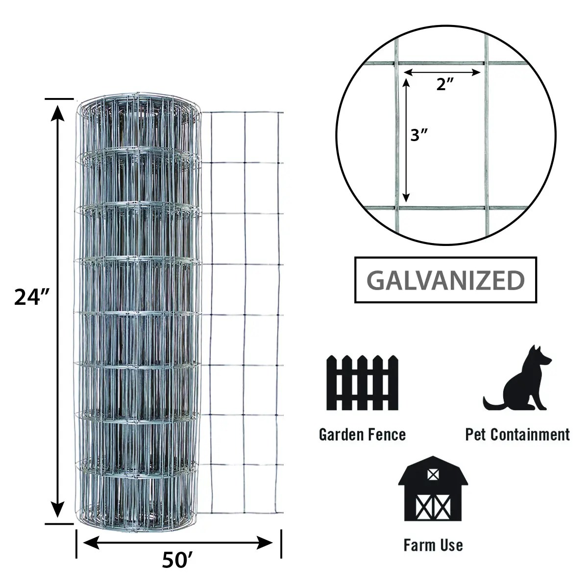 China 2 x 4 Galvanized Welded Wire Utility Fencing factory and